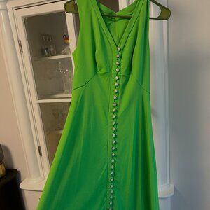 Vintage Lime Green 1970's Dinner Dress
